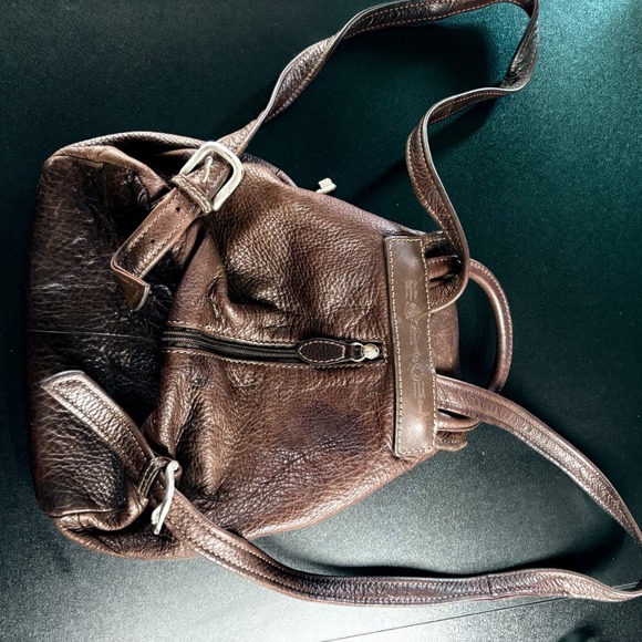 vintage Fossil leather backpack Brown y2K easy zip access boho  purse main image 8